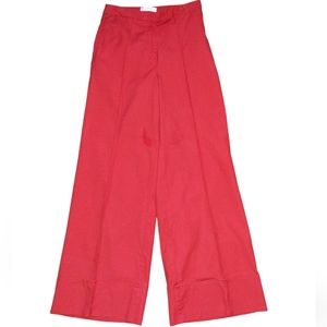 Anthropologie Women's Red High-Waist Wide Leg Pants